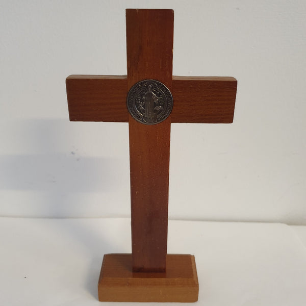 Standing St Benedict Crucifix - Wooden 24cm