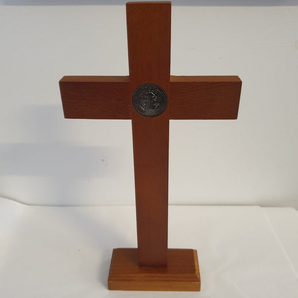 Standing St Benedict Crucifix - Wooden 32cm